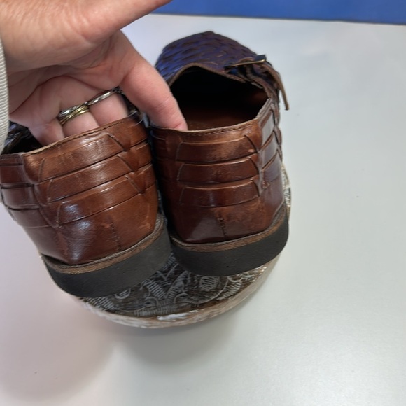 SUNSTERS VICTER MENS HAND WOVEN LEATHER HUARACHES SANDAL SIZE 11 - Picture 3 of 10